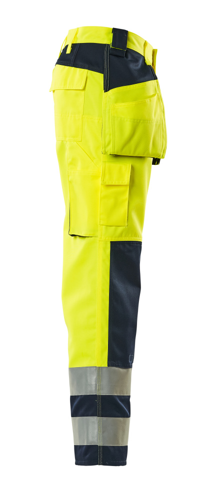 MASCOT Almas SAFE COMPETE Hose mit Hängetaschen hi-vis gelb/marine 51 lang