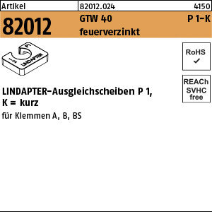 Lindapter Temperguss Ausgleichsscheibe P1 kurz feuerverzinkt M20