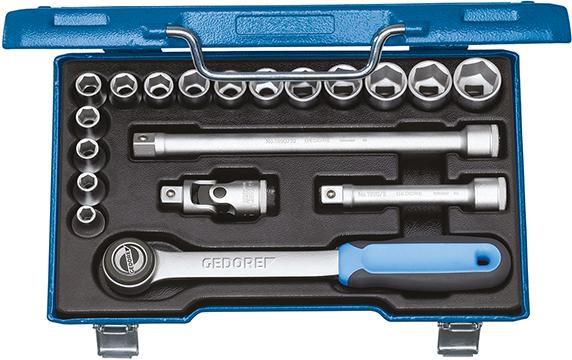 Gedore Steckschlüssel-Satz 1/2" 19-teilig sechskant 8-24 mm