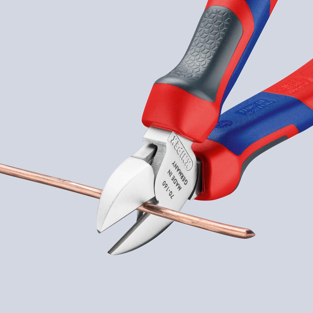 Knipex Seitenschneider verchromt mit Mehrkomponenten-Griffen 180mm