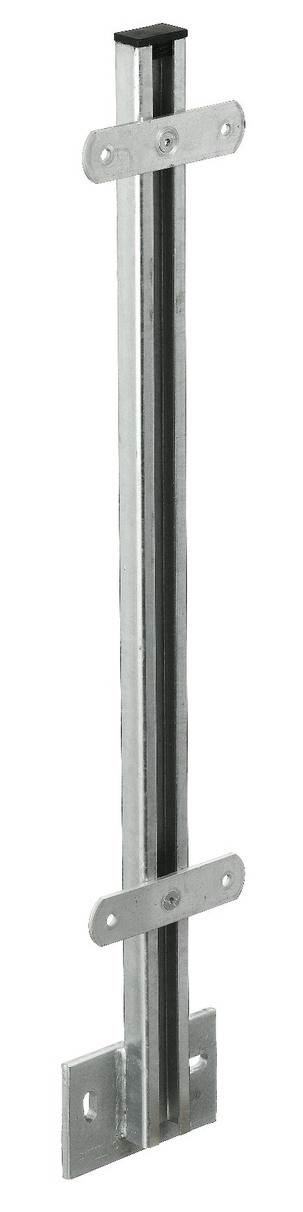Geländerstützen GSP, C-Profil zum Andübeln, Höhe 1000 mm, incl. zwei Alu-Durchgangslaschen und einer Kunststoffkappe, fe