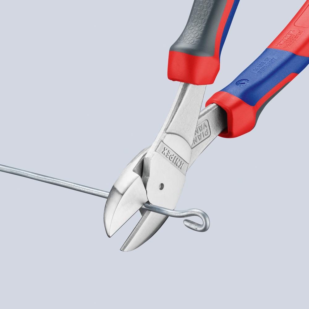 Knipex Kraft-Seitenschneider verchromt mit Mehrkomponenten-Griffen 180mm
