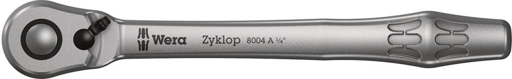 Wera 8004 A Zyklop Metal-Knarre mit Umschalthebel mit 1/4"-Antrieb, 1/4" x 141 mm