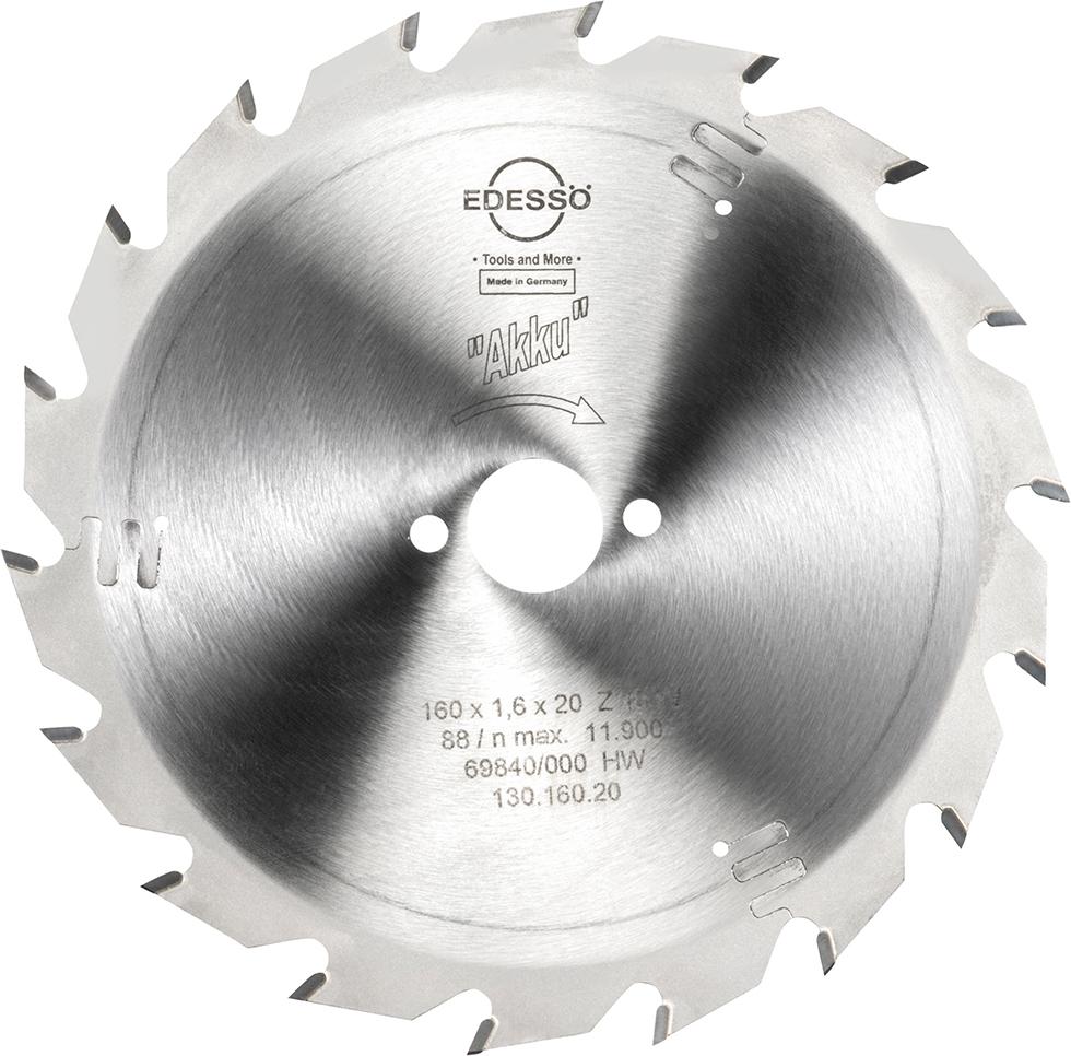 Edessö HW Kreissägeblatt Akku 160x1,6x20mm Z18 W