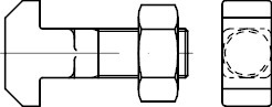 DIN186 MU Stahl 4.6 BM 6x60 mit Vierkant