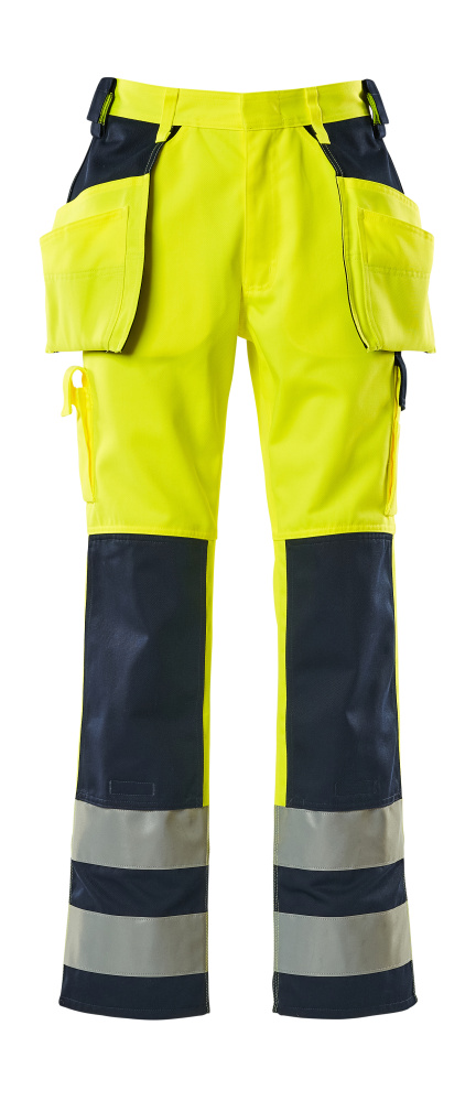 MASCOT Almas SAFE COMPETE Hose mit Hängetaschen hi-vis gelb/marine 51 lang