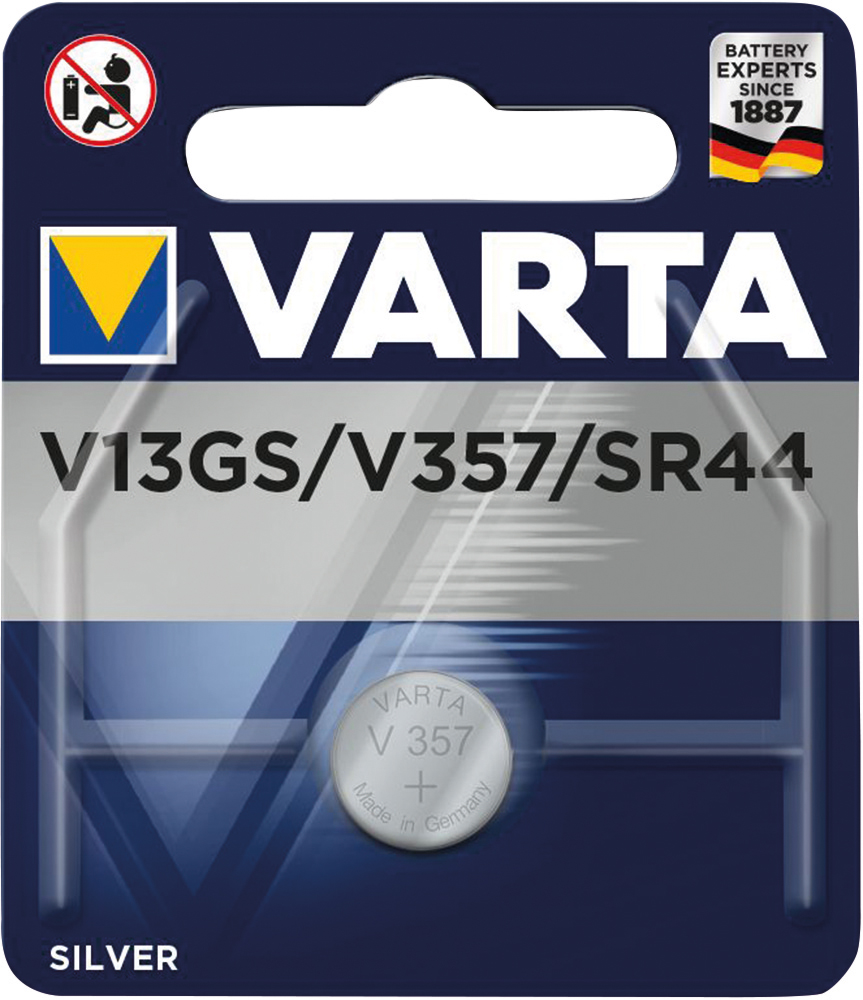 VARTA Knopfzelle Electronics Silber V13GS/V357 1 55Volt Blister zu 1 Stück