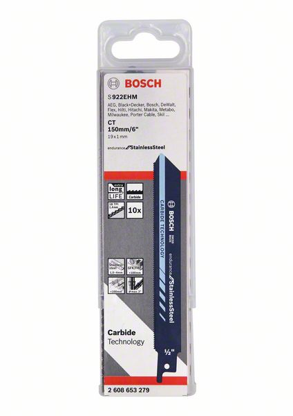 Bosch Säbelsägeblatt S 922 EHM Stainless Steel L150mm (10 Stk.)