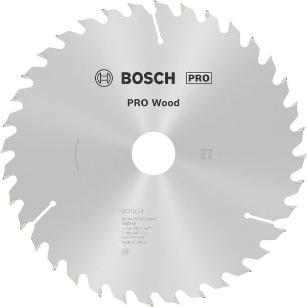 Bosch PRO Wood Kreissägeblatt, 210 x 2,8 x 30 mm, T36