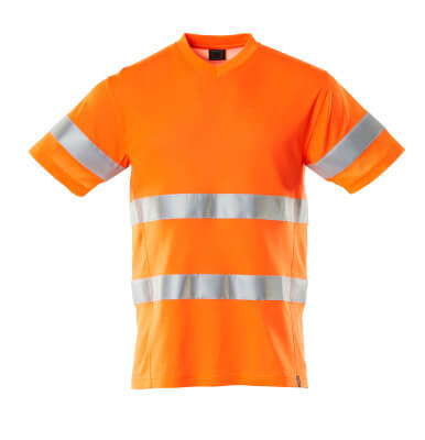 MASCOT SAFE CLASSIC T-Shirt, V-Ausschnitt, moderne Passform hi-vis orange
