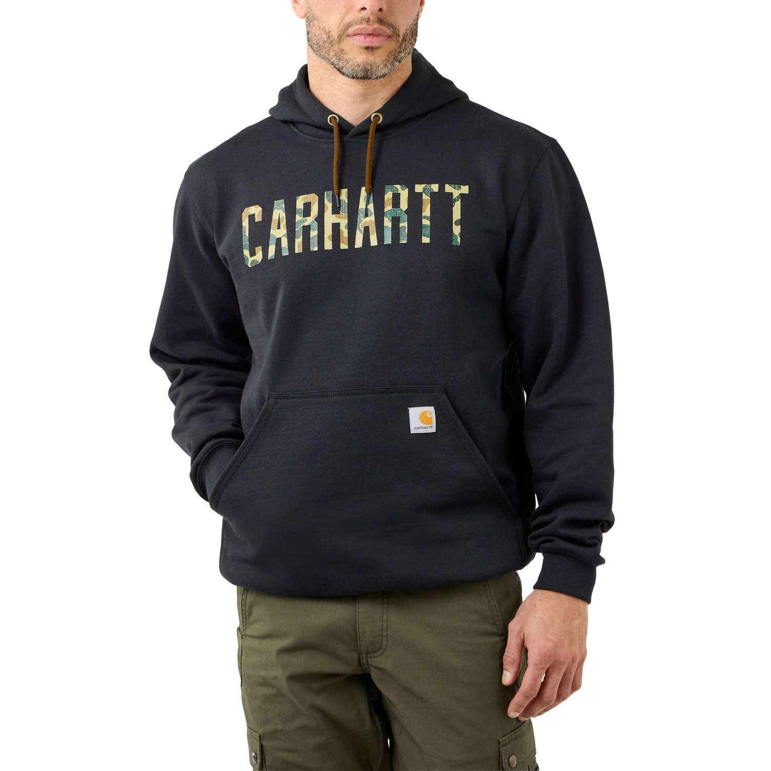 CARHARTT Loose Fit Camo Logo Sweatshirt schwarz
