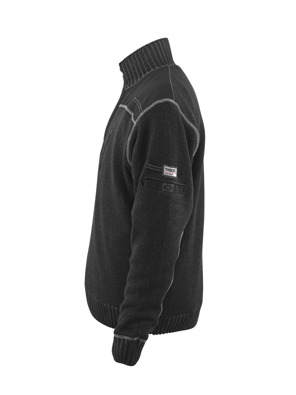 MASCOT Naxos FRONTLINE Strickpullover mit kurzem Reißverschluss schwarz 4XL