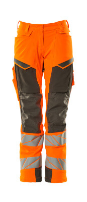 MASCOT ACCELERATE SAFE Damenhose DIAMOND mit Knietaschen,Stretch hi-vis orange/grau