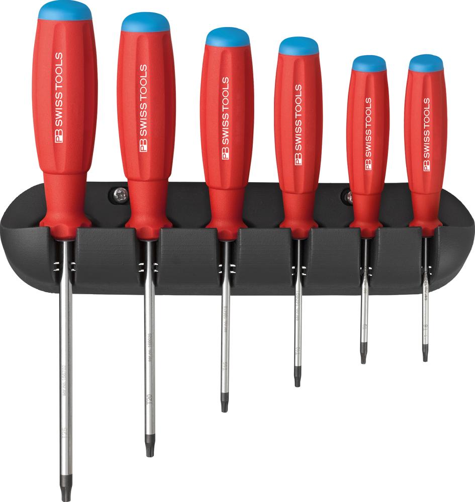 PB Swiss Tools Schraubendreher-Satz 6-teilig Torx im Wandhalter SwissGrip