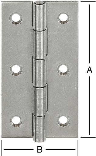 Vormann Scharnier schmal 100x52mm Edelstahl