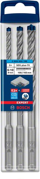 Bosch EXPERT Hammerbohrer SDS plus-7X 6,0/8,0/10,0 (3 Stk.)