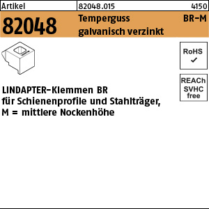 Lindapter Schienenklemme BR Stahl galvanisch verzinkt M12 mittel