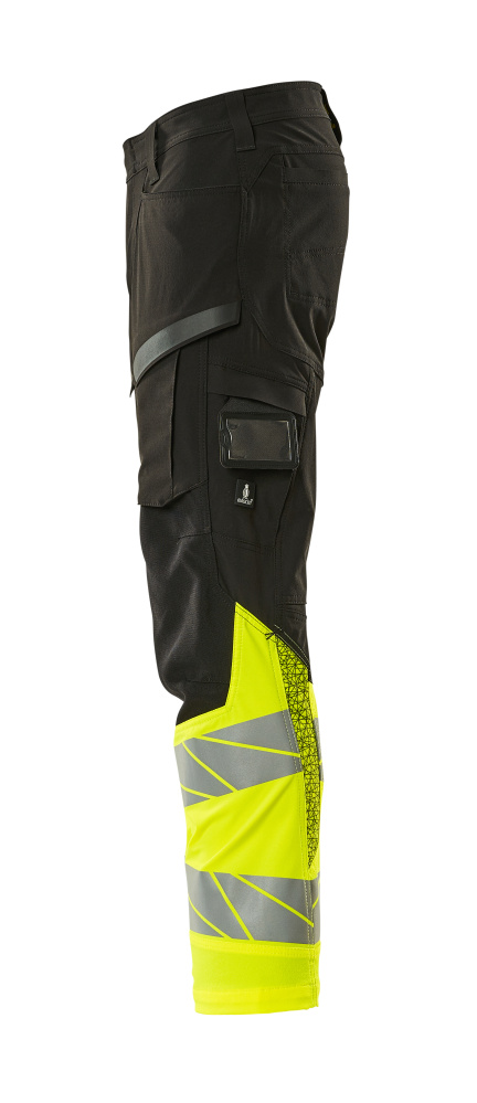 MASCOT ACCELERATE SAFE Hose mit Schenkeltaschen schwarz/hi-vis gelb 56 kurz