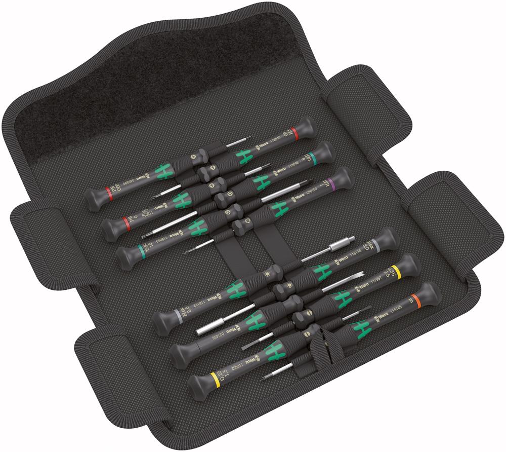 Wera Elektronik- Schraubendreher-Satz 12-teilig in Tasche mit Ausheber
