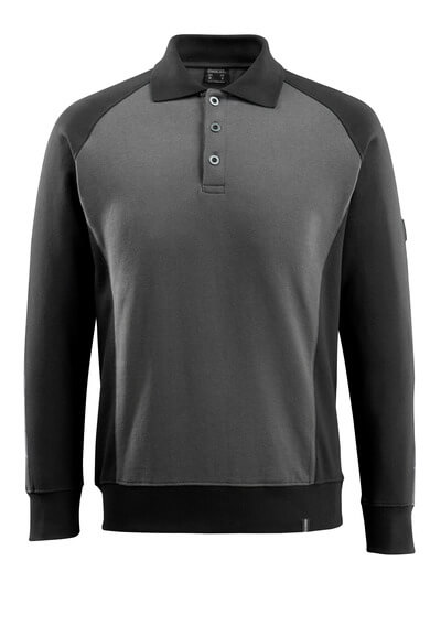 MASCOT Polo-Sweatshirt grau/schwarz