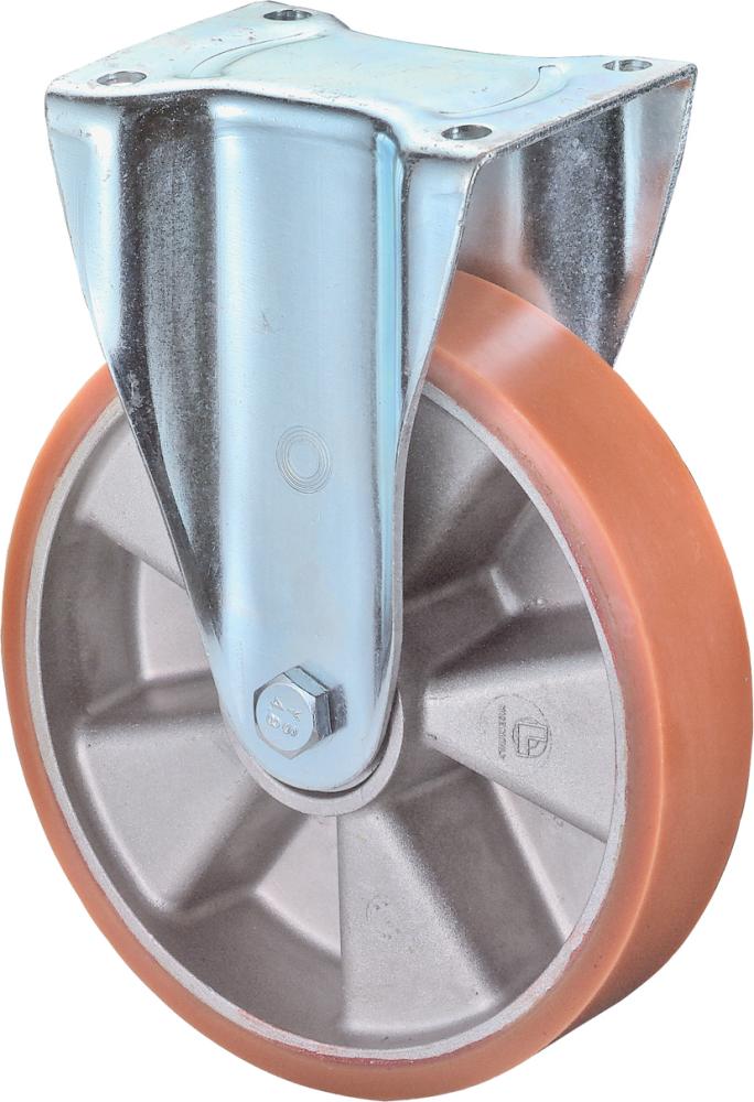 BS Rollen Bockrolle 200mm N110.B90 Platte Guss Polyurethan Kugellager N110.B90.203