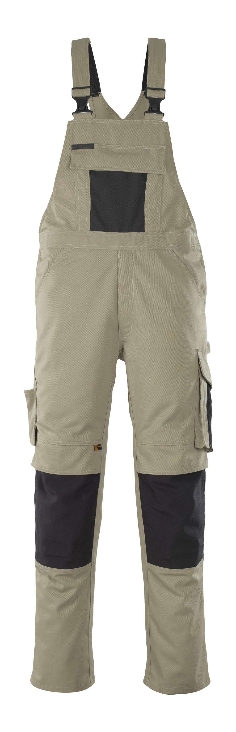 MASCOT Leipzig UNIQUE Latzhose mit Knietaschen hellkhaki/schwarz 48