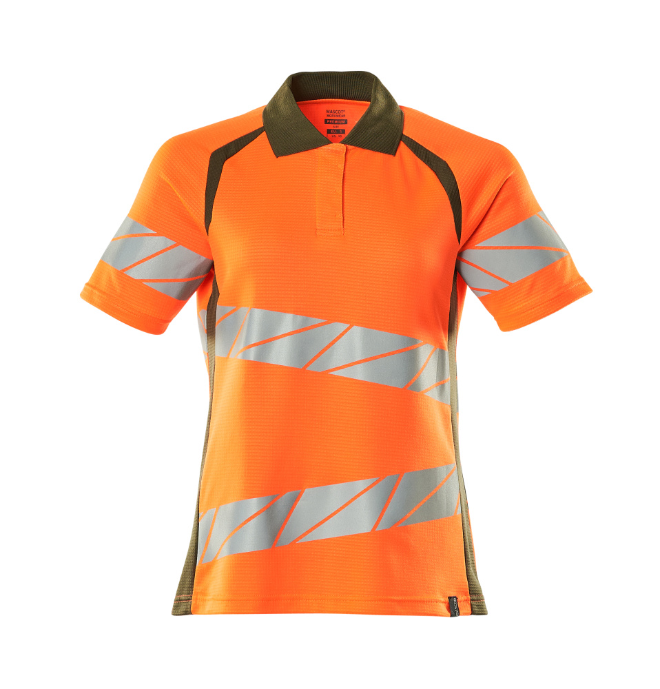 MASCOT ACCELERATE SAFE Polo-Shirt hi-vis orange/moosgrün 4XL