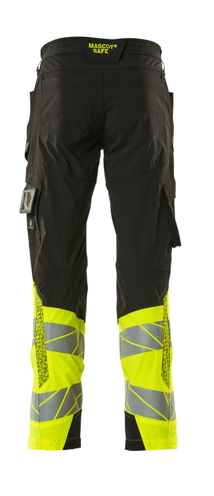 MASCOT ACCELERATE SAFE Hose mit Schenkeltaschen schwarz/hi-vis gelb 56 kurz