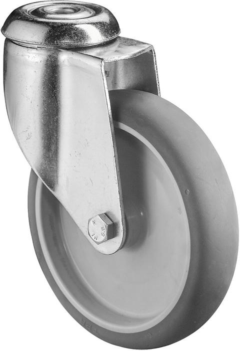 BS-Rollen Lenkrolle 125mm C101 Rückenloch Gummirad Gleitlager C101.A80.125