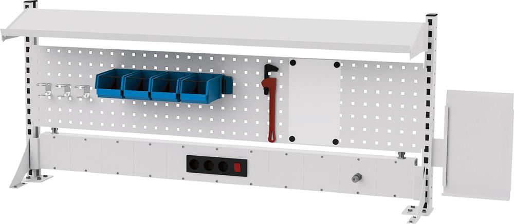 Forum Multiwandaufbau BxH 1500x650 mm 1 Lochwand, 1 Dokumentenhalter, 1 Energieleiste
