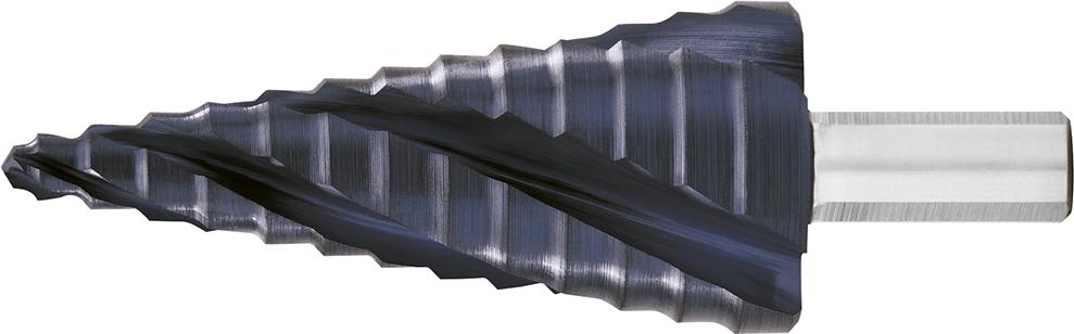 Exact Stufenbohrer HSS TiAlN 4-fach Spiralnute 4-20mm