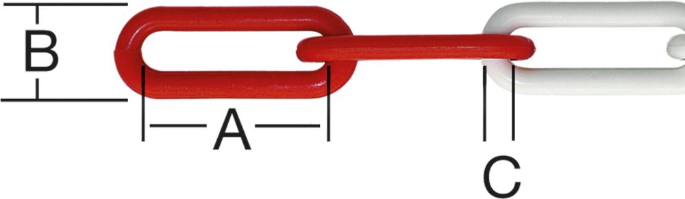 Vormann Kunststoffkette rot-weiß 6mm 5m