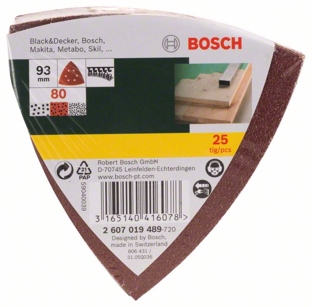 Bosch Deltaschleifpapier-Set K80 (25 Stk.)