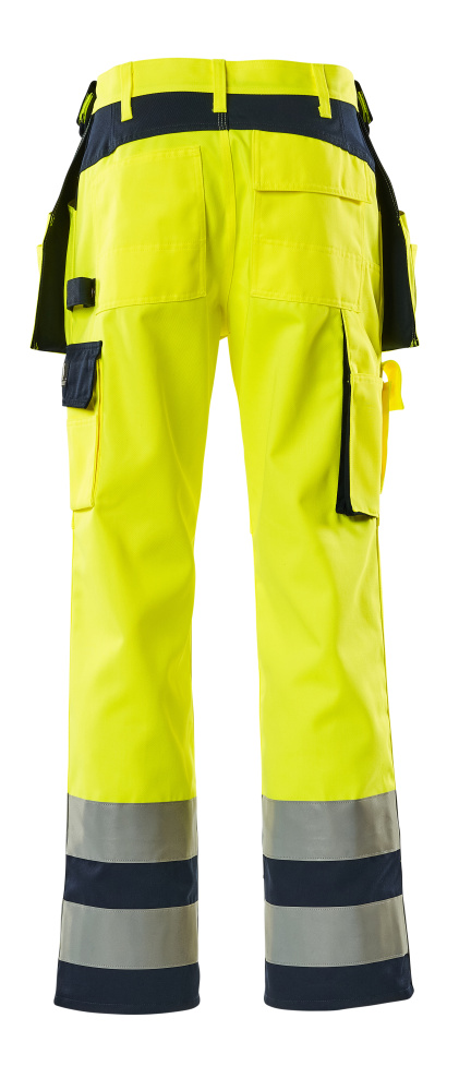 MASCOT Almas SAFE COMPETE Hose mit Hängetaschen hi-vis gelb/marine 51 lang