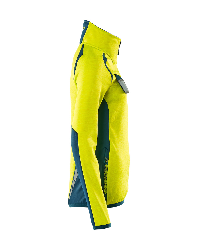 MASCOT ACCELERATE SAFE Fleecepullover mit Reißverschluss hi-vis gelb/dunkelpetroleum S