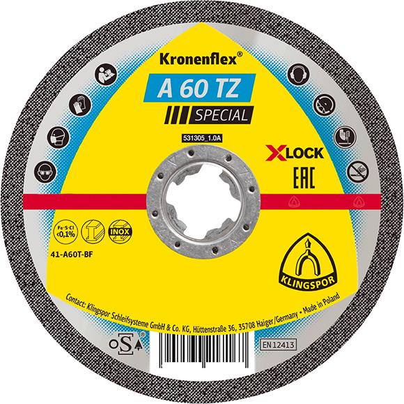 Klingspor Trennscheibe gerade A60TZ X-LOCK Special Inox 125x1,0mm (25 Stk.)