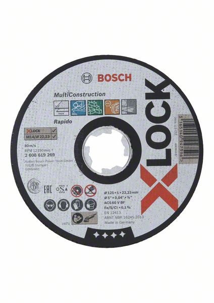 Bosch Trennscheibe X-LOCK gerade Multi Construction 125x1,0mm