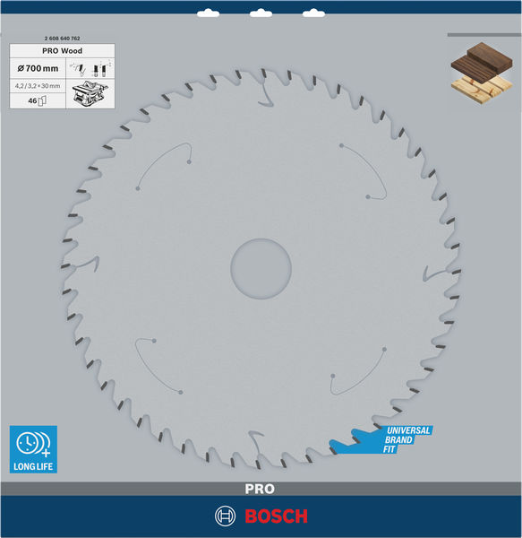 Bosch PRO Wood Kreissägeblatt, 700 x 4.2 x 30 mm