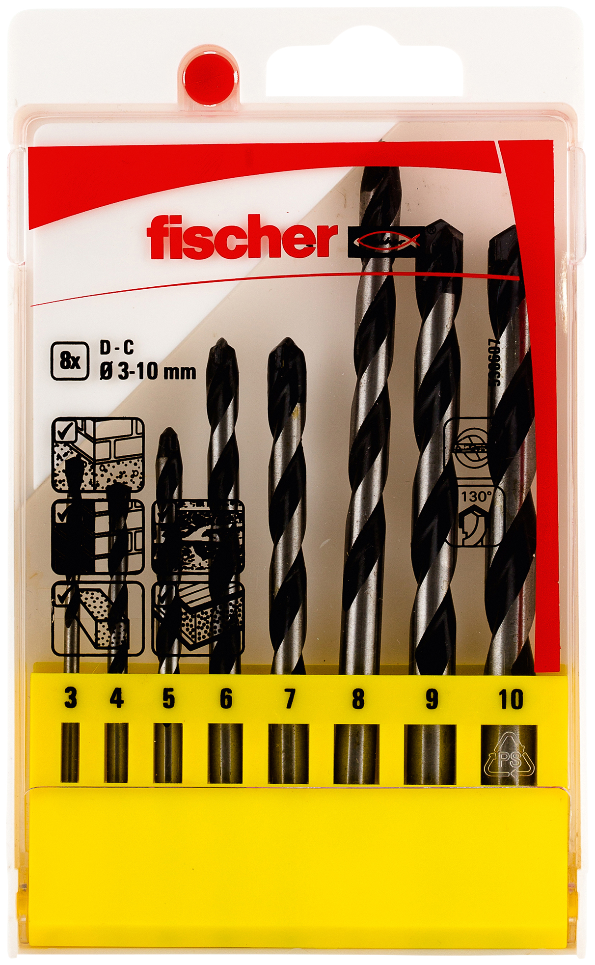 fischer Betonbohrer D-C Set 3-10 mm (8 Teile)