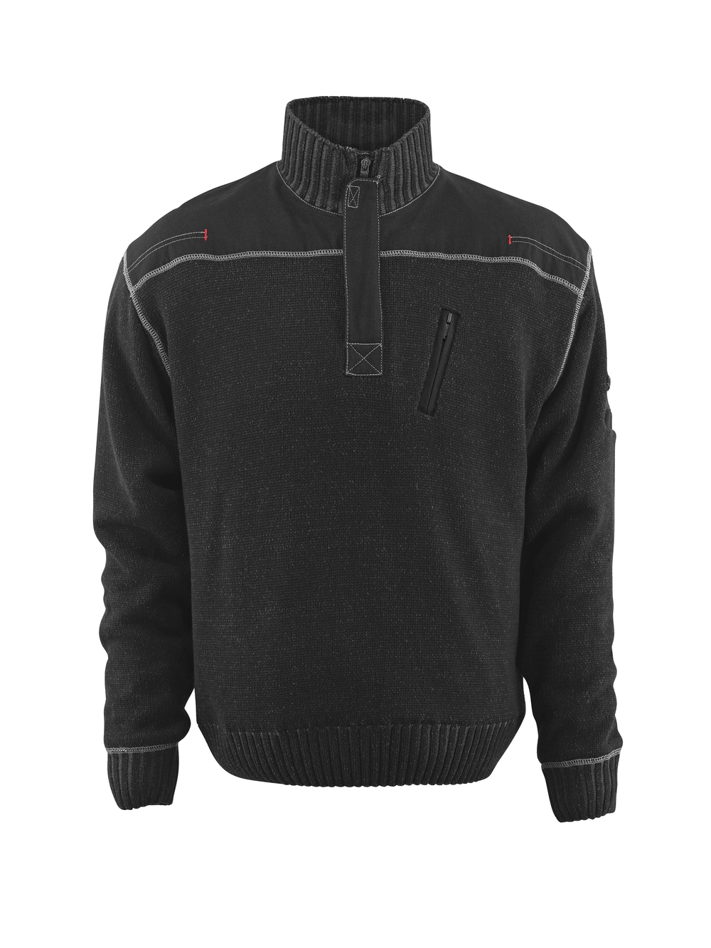 MASCOT Naxos FRONTLINE Strickpullover mit kurzem Reißverschluss schwarz 4XL