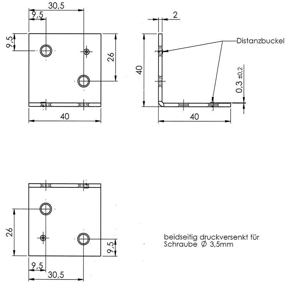 Vormann Breitwinkel 30x30mm verzinkt