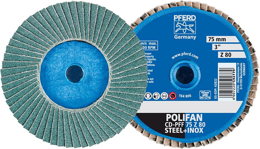 Pferd Mini-Polifan COMBIDISC 75mm K 80 Zirkon