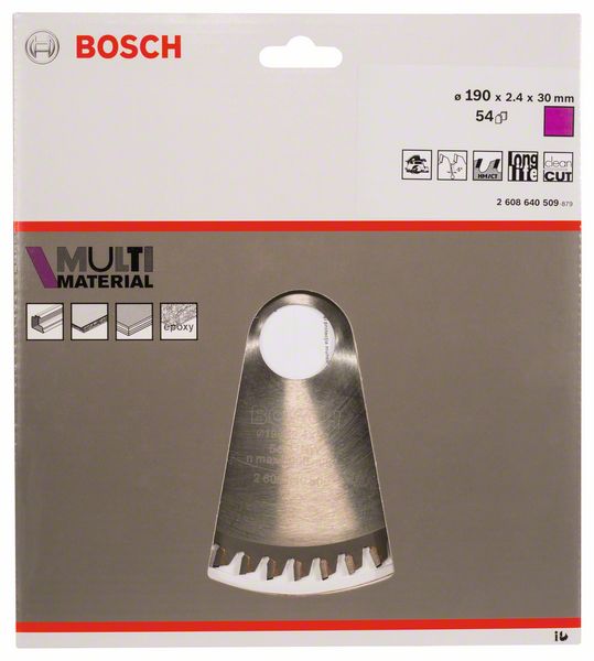 Bosch Kreissägeblatt MultiMaterial 190x30x2,4