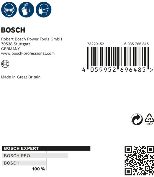 Bosch EXPERT W480 Web 1/4 Handschleifblatt, 115 x 140 mm, G320