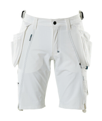 MASCOT ADVANCED Stretch-Shorts mit abnehmbaren Hängetaschen weiß