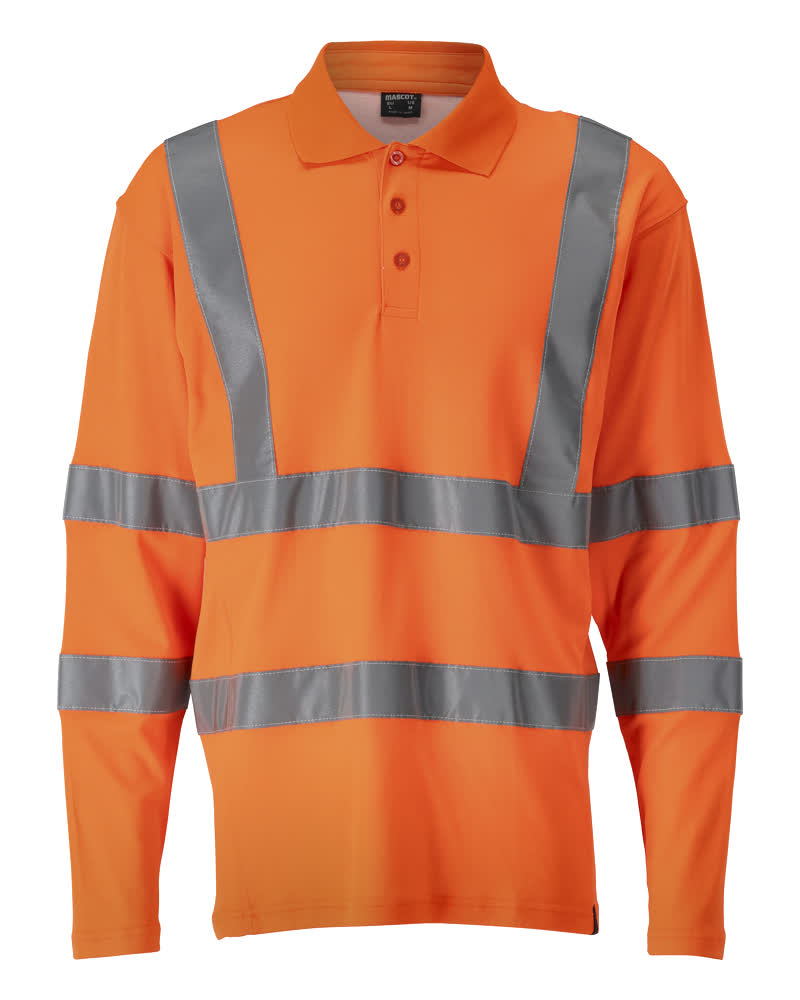 MASCOT SAFE CLASSIC Polo-Shirt, Langarm hi-vis orange S