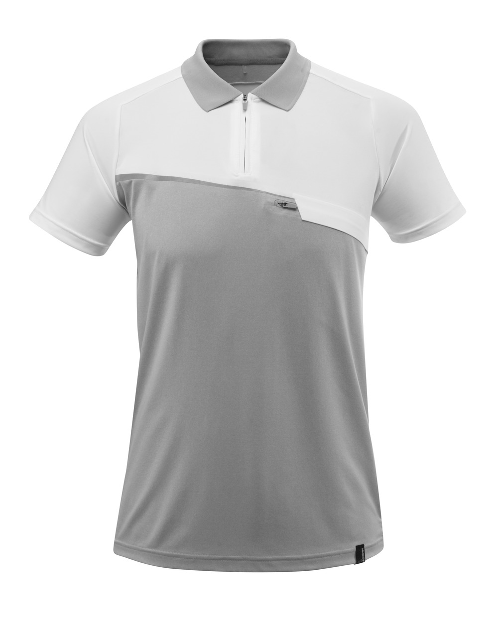 MASCOT ADVANCED Polo-Shirt mit Brusttasche grau-meliert/weiss XXL