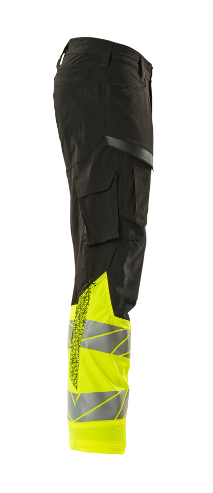 MASCOT ACCELERATE SAFE Hose mit Schenkeltaschen schwarz/hi-vis gelb 56 kurz