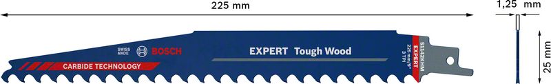 Bosch Säbelsägeblatt EXPERT Tough Wood S1142 KHM L225mm