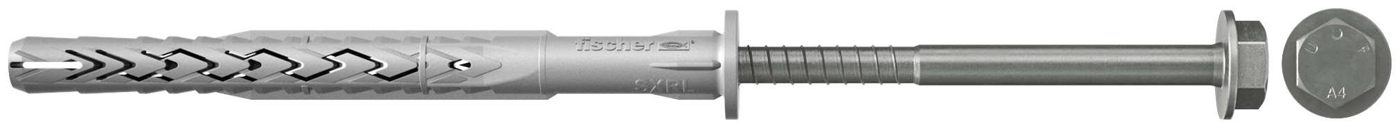 fischer Langschaftdübel SXRL 14 x 140 FUS Sechskantschraube mit U-Scheibe nicht rostender Stahl R